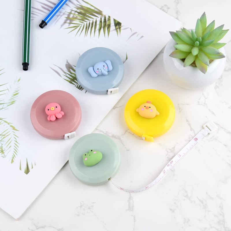 ASTARON 4 Pcs Soft Measuring Tape for Body Measurements Retractable，Cute Tape Measures Tailor Measuring Tape for Sewing 60 in / 1.5 M Tailors Measure Tape with Fractions Measure Ruler for Sewing - Image 3